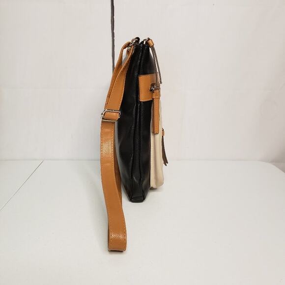 Unbranded Colorblock Faux Leather Hobo Crossbody Bag - Picture 3 of 9